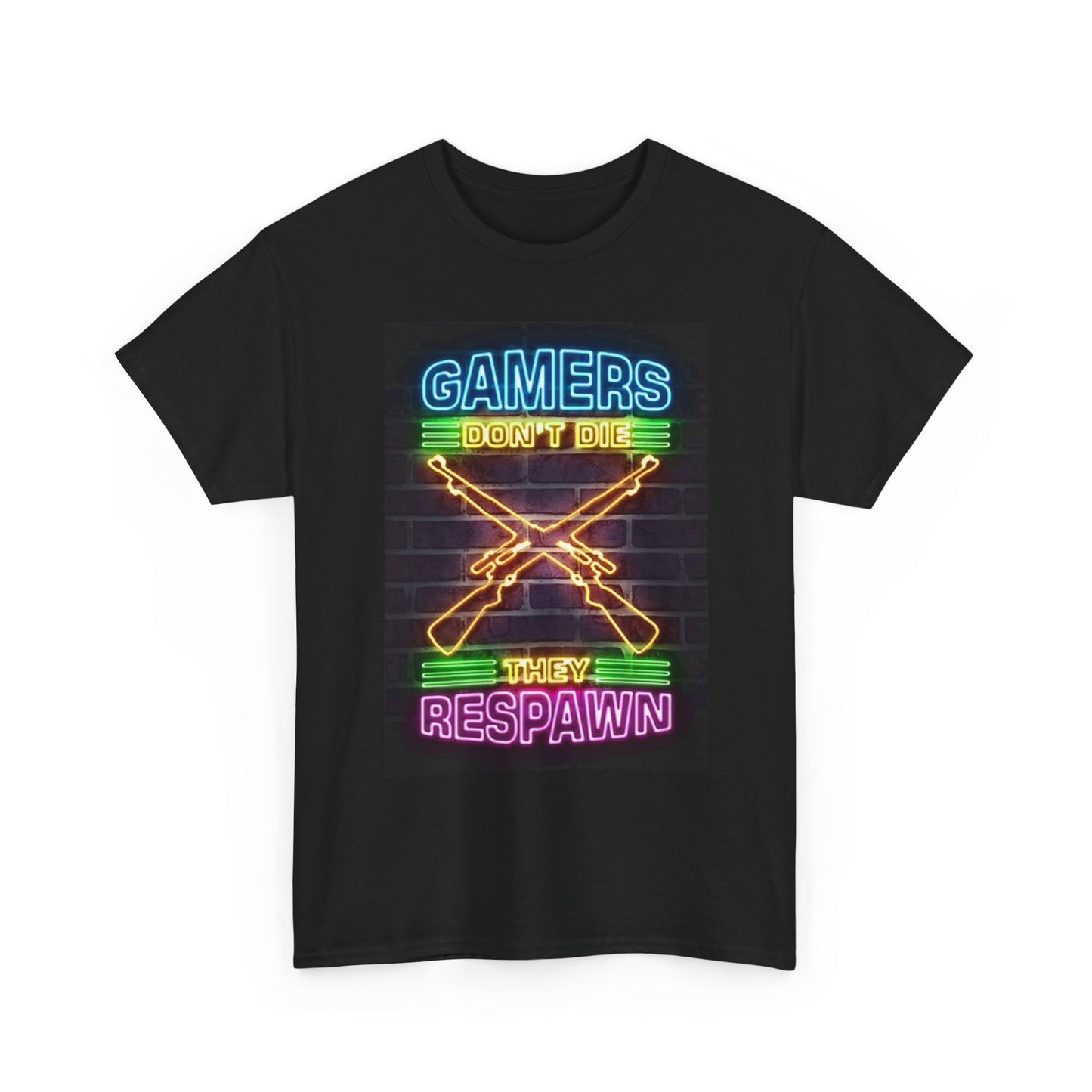 Gamers Dont Die They Respawn Graphic T Shirt Video games Unisex Heavy Cotton Tee
