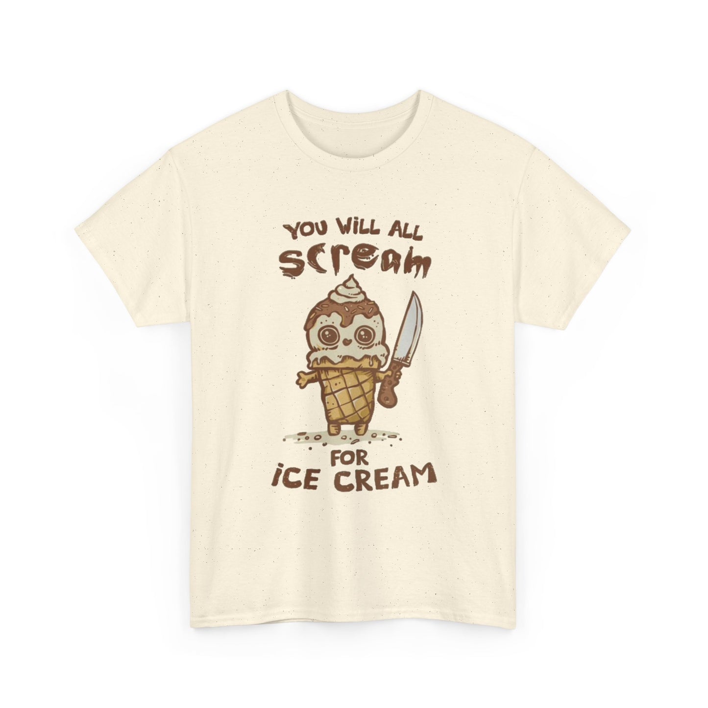 Scream For Ice Cream Funny Graphic T Shirt NEW Unisex Heavy Cotton Tee