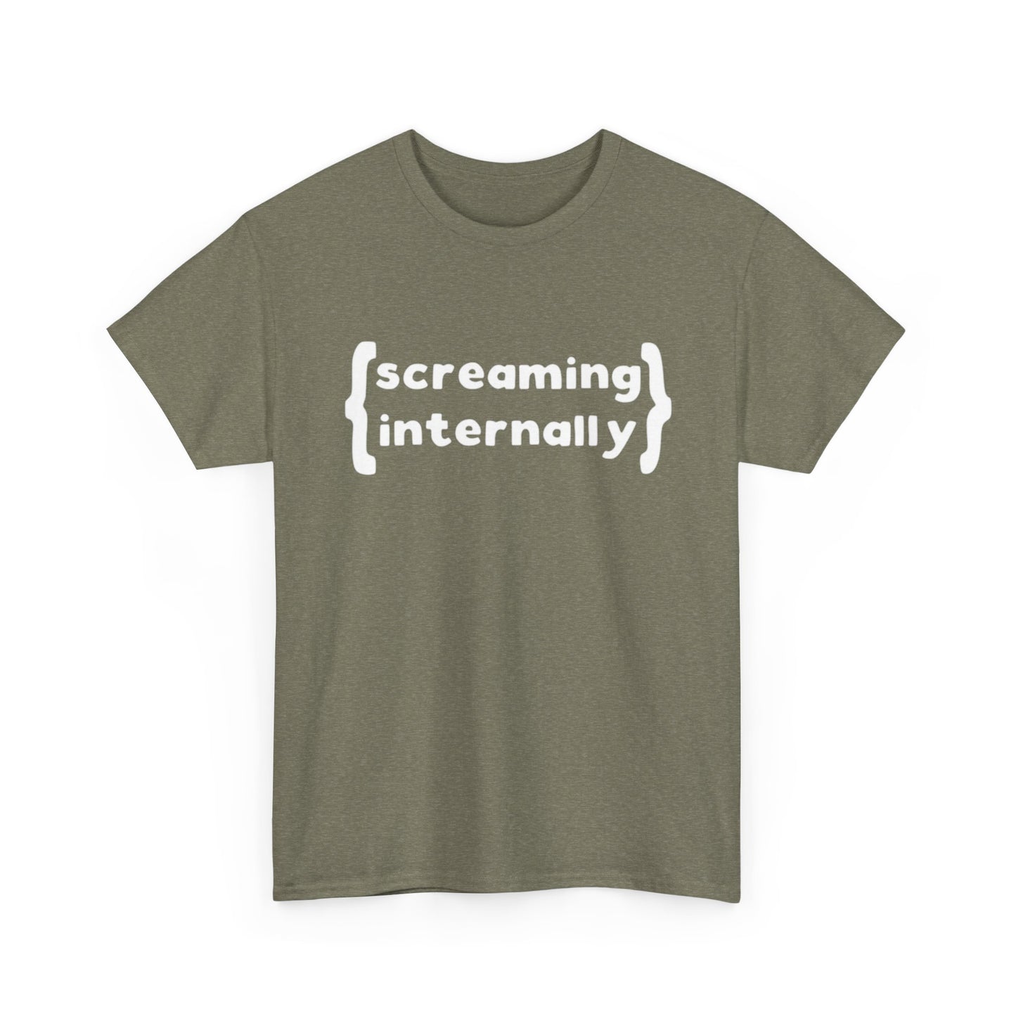 Screaming Internally Graphic T Shirt Funny Jokes Gift Unisex Heavy Cotton Tee
