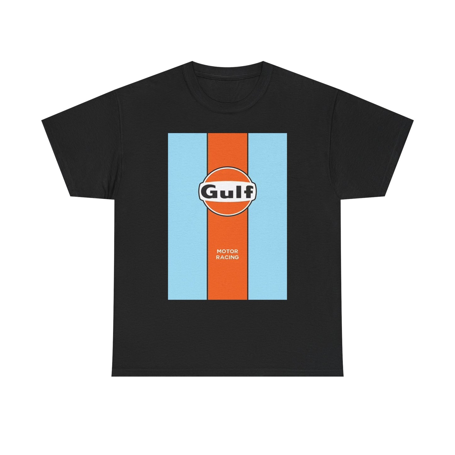 Gulf Racing Graphic T Shirt Retro Car Poster Unisex Heavy Cotton Tee