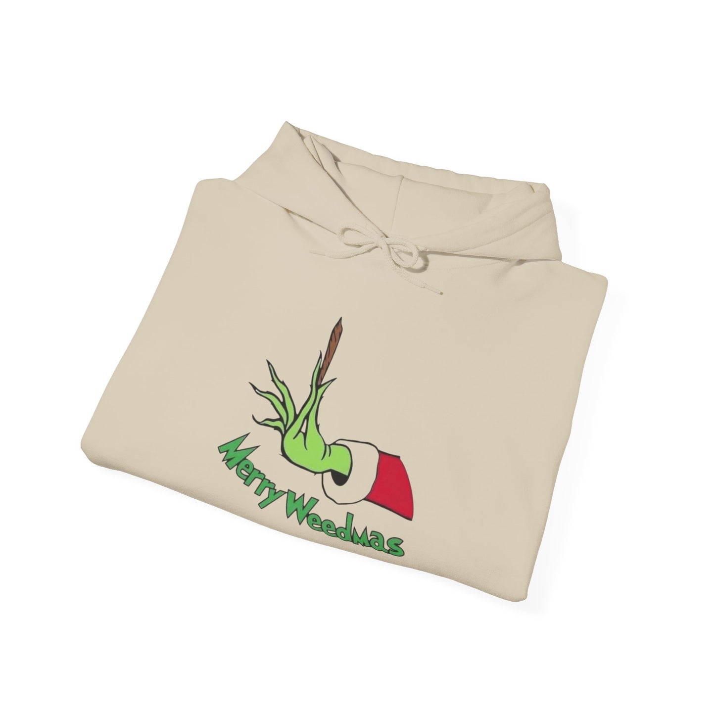 Merry Weedmas Funny Grinch Weed Graphic Hoodie Heavy Blend™ Hooded Sweatshirt