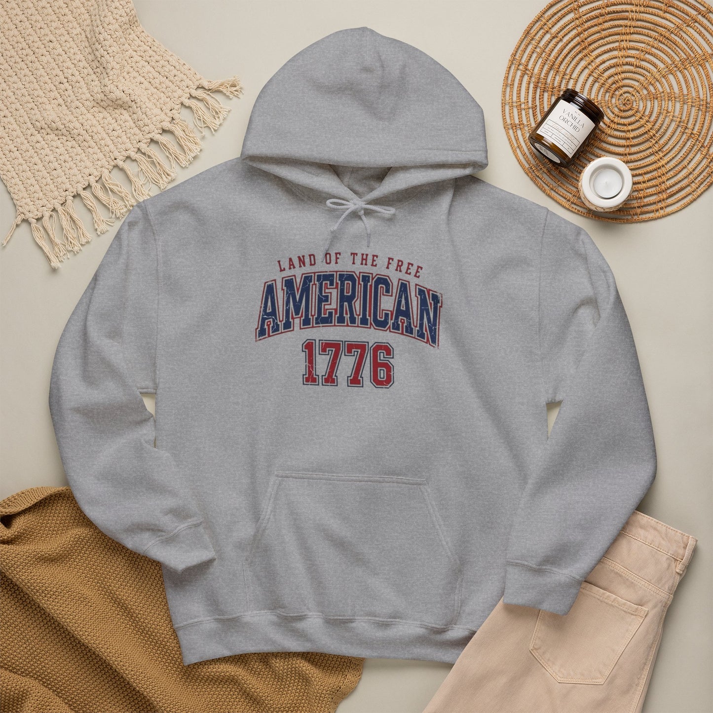 America Land Of The Free Graphic Hoodie Men's Heavy Blend™ Hooded Sweatshirt