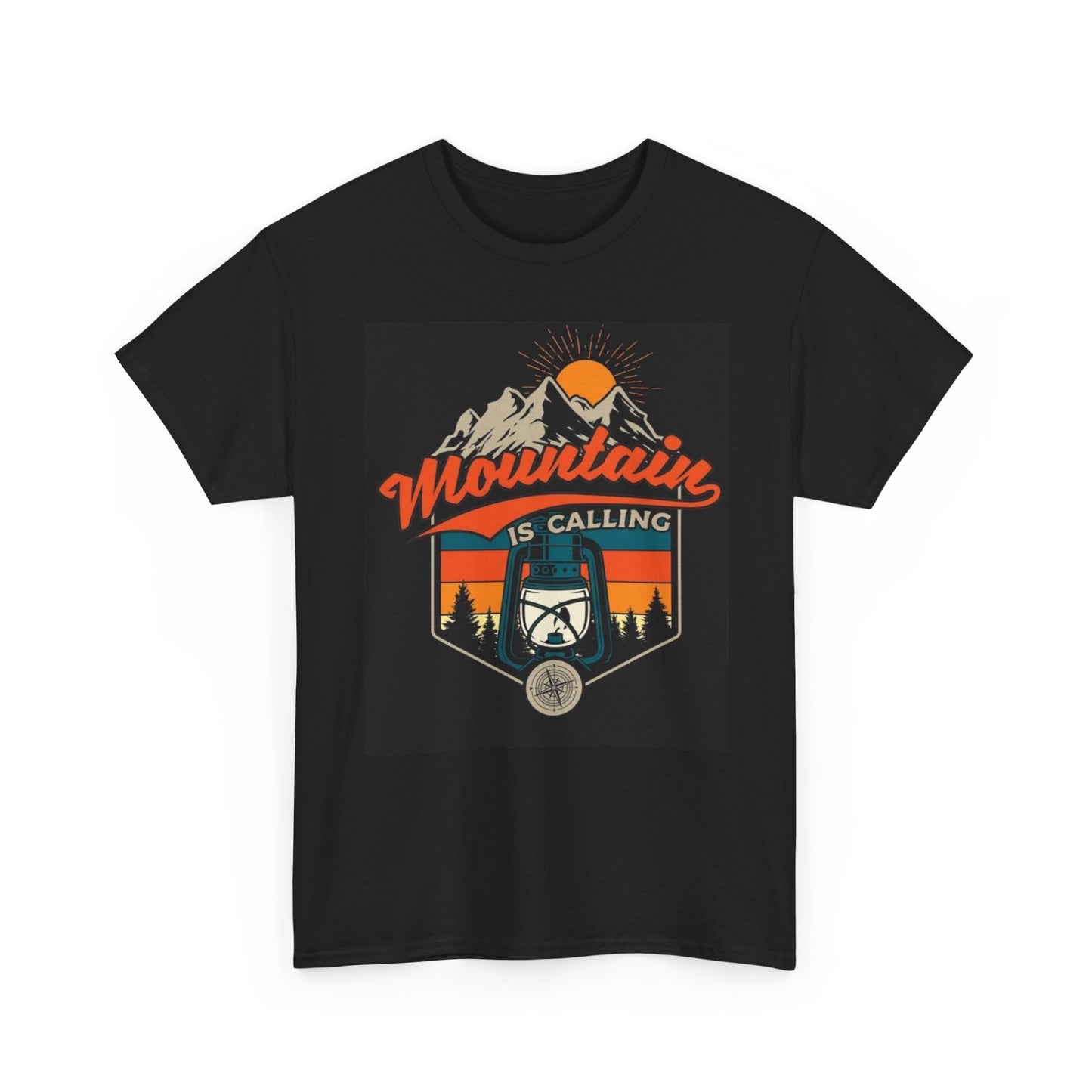 Mountain Is Calling Graphic T Shirt Outdoors Unisex Heavy Cotton Tee