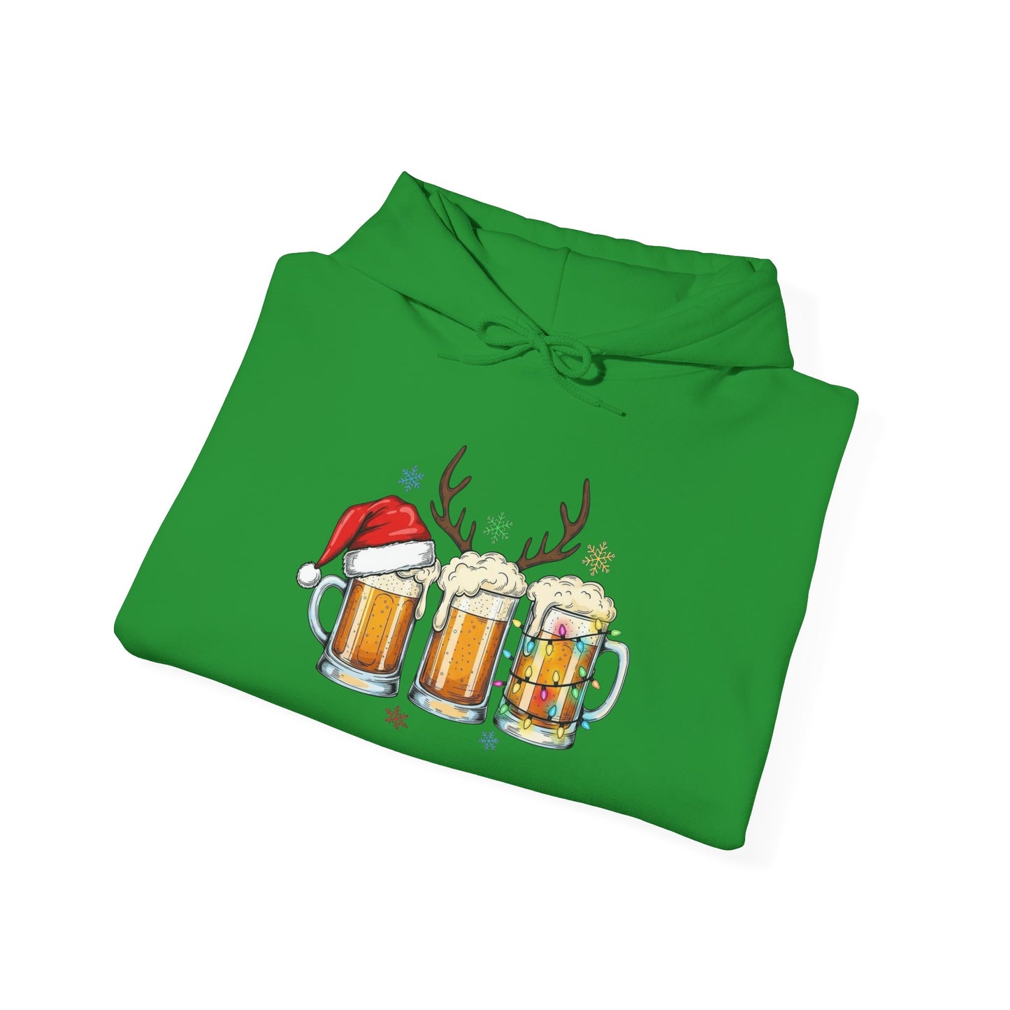 Christmas Beer Mugs Graphic Hoodie Unisex Heavy Blend™ Hooded Sweatshirt
