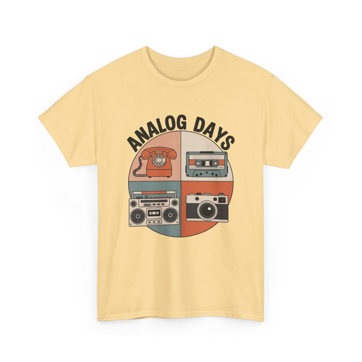 Analog Days Vintage Cassette and Camera Graphic T-Shirt Men's Graphic Tee
