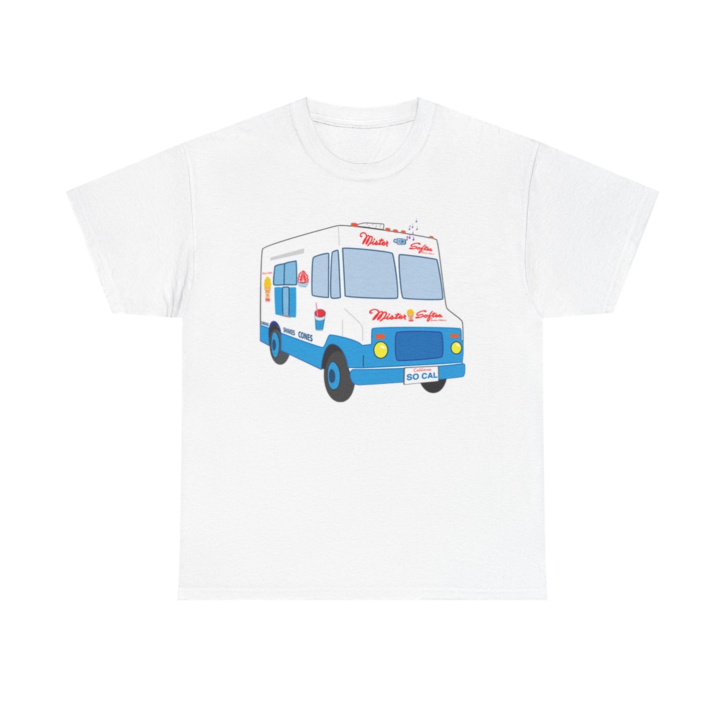 Mr Softee Graphic T Shirt So Cal Truck Retro Unisex Heavy Cotton Tee