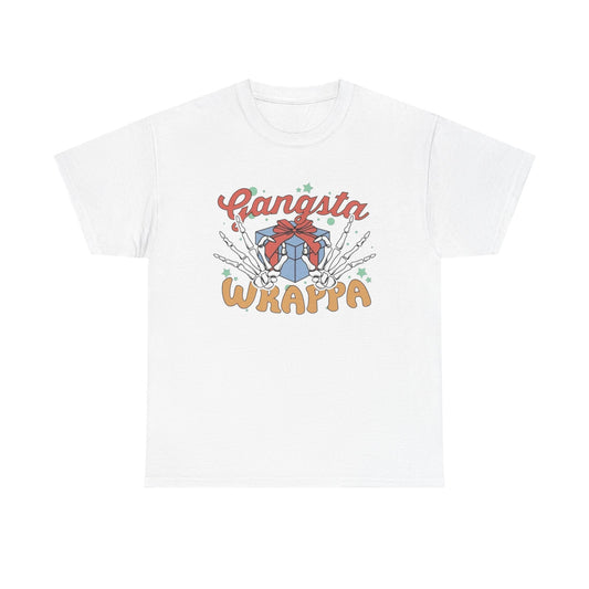 Gangsta Wrappa Funny Christmas Graphic T Shirt Unisex NEW Heavy Cotton Tee