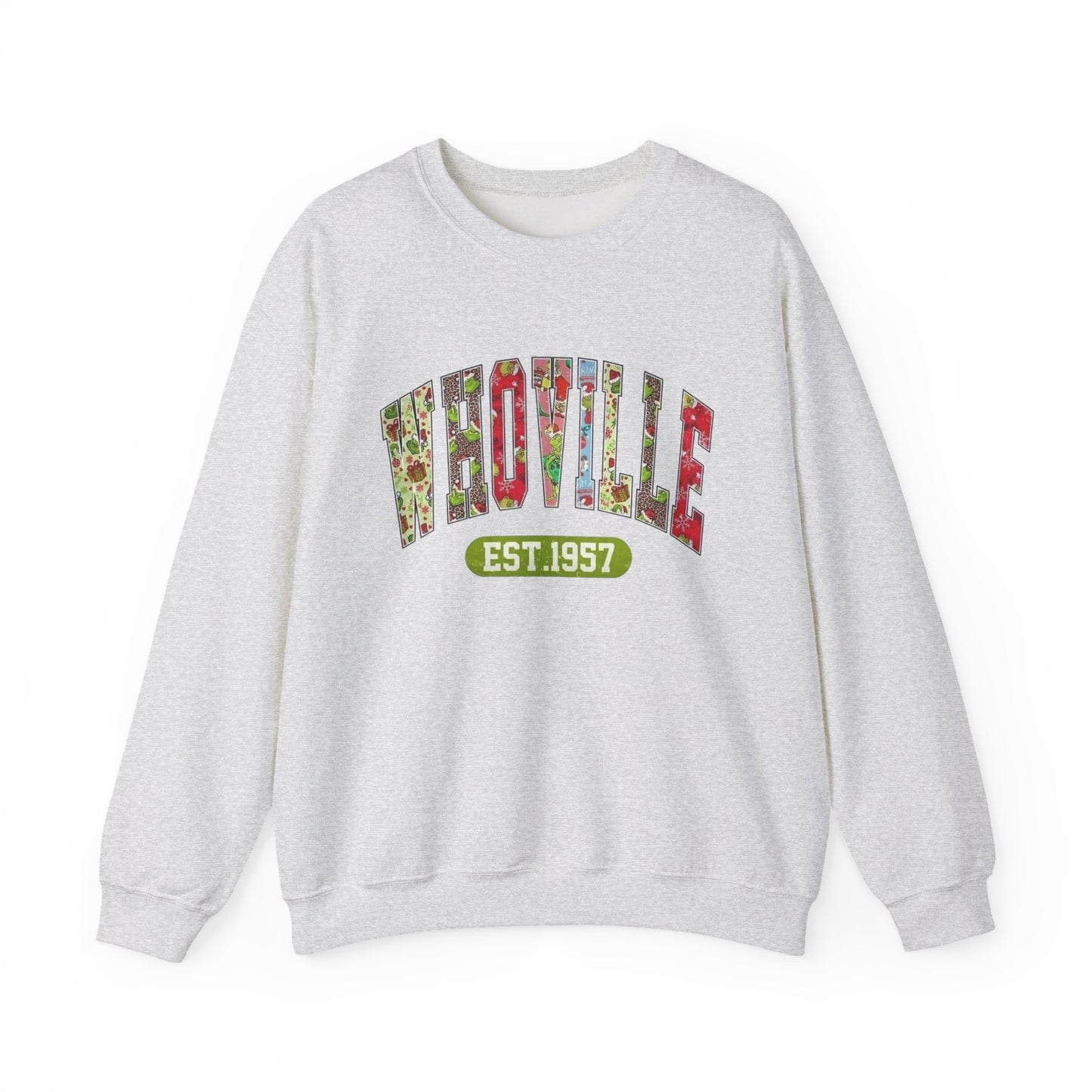 Whoville Graphic Grinch Christmas Sweater NEW Heavy Blend™ Crewneck Sweatshirt
