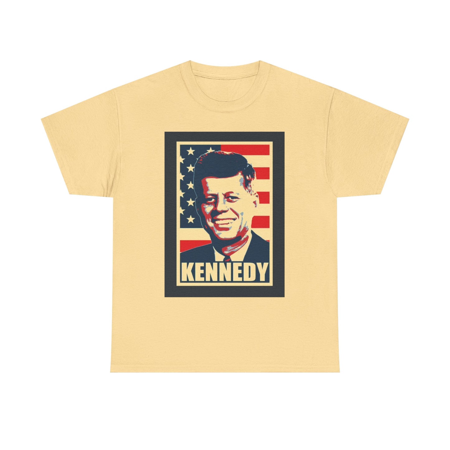 JFK Tshirt John F Kennedy American Flag President Unisex Heavy Cotton Tee