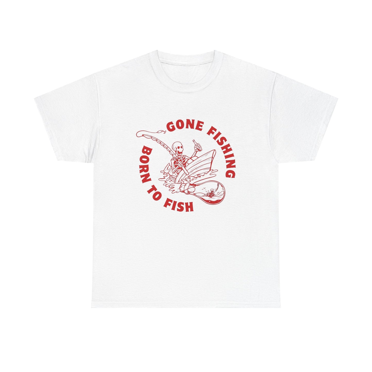 Born To Fish Gone Fishing Graphic T Shirt Unisex Cotton Tee Gift NEW