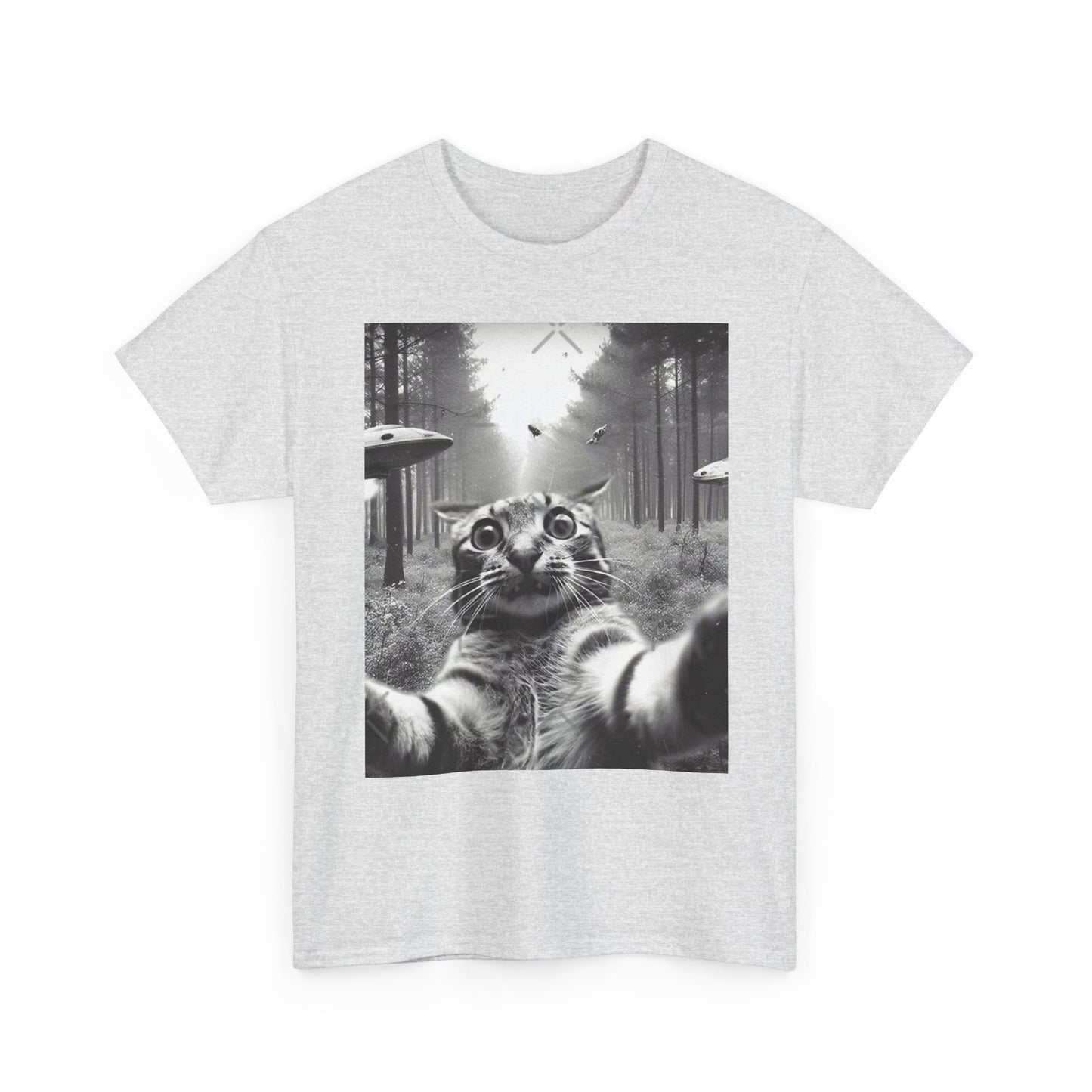 Funny Cat Alien Selfie Graphic T Shirt NEW Cotton Tee Gift