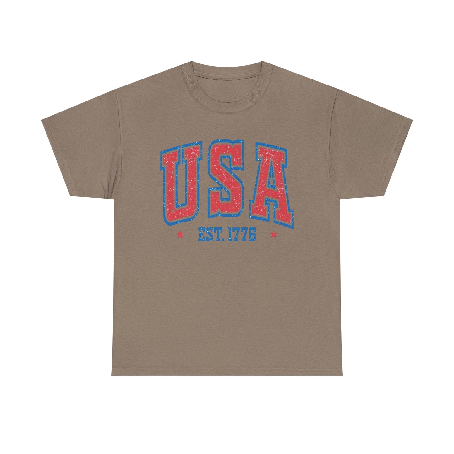 USA 1776 American Flag Graphic T Shirt NEW GIFT Unisex Heavy Cotton Tee Retro