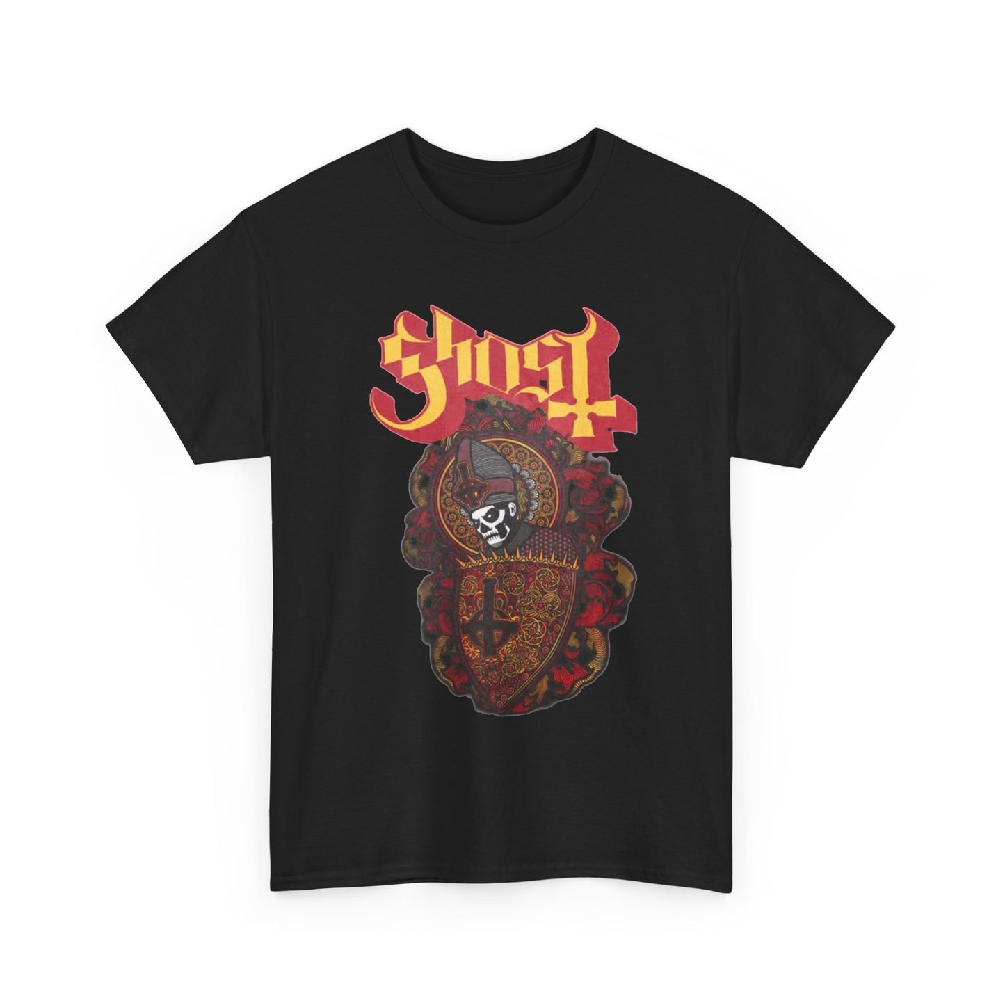 Ghost Tshirt metal band graphic here comes papa retro Unisex Heavy Cotton Tee