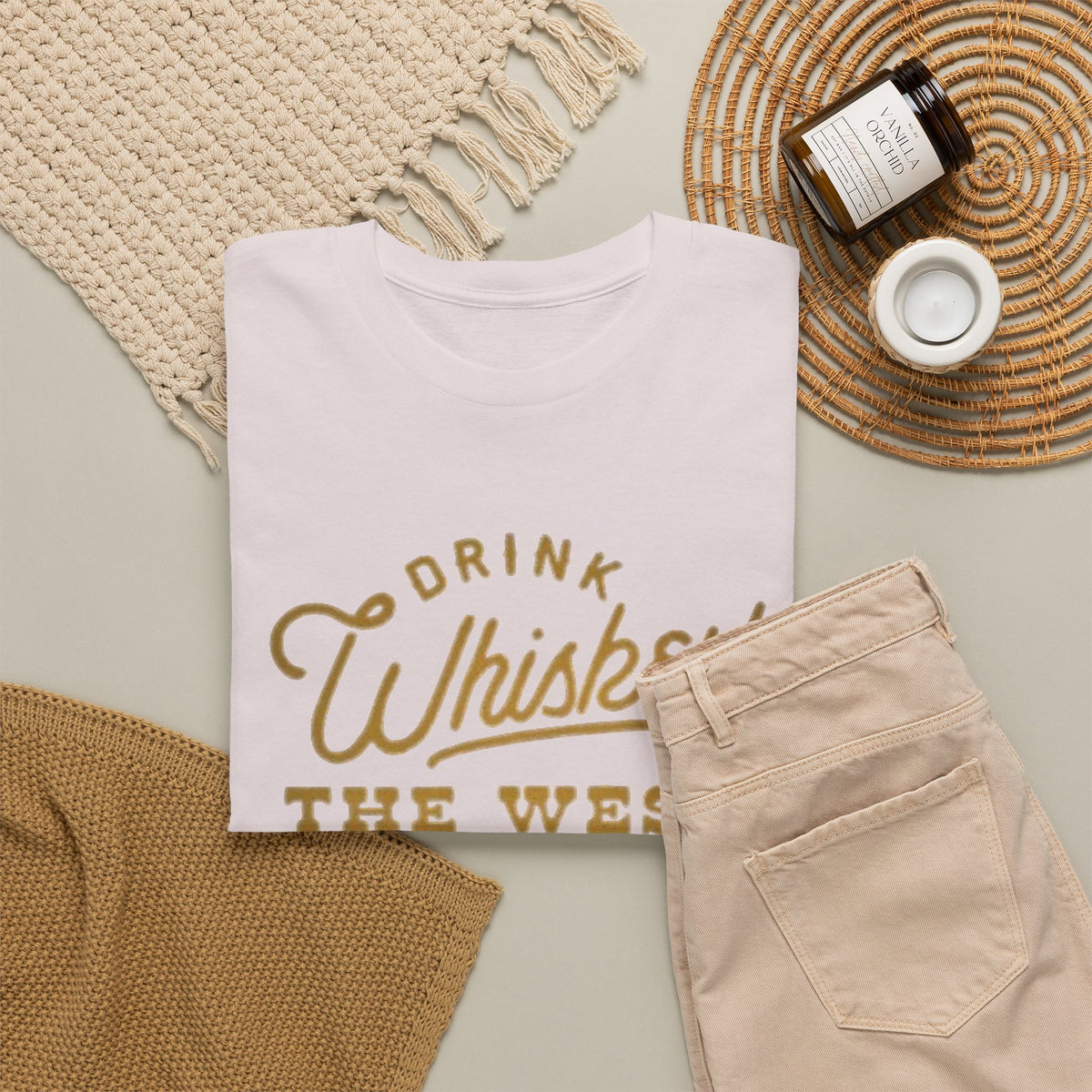 Drink Whiskey Graphic T Shirt Men's Classic Retro Heavy Cotton Tee