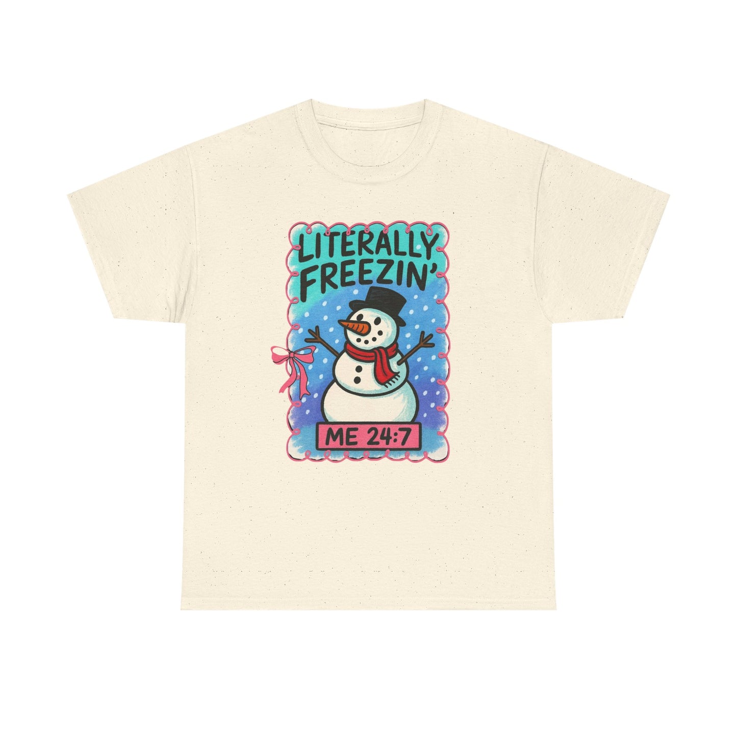 Literally Freezing Snowman Graphic T Shirt ADULT NEW