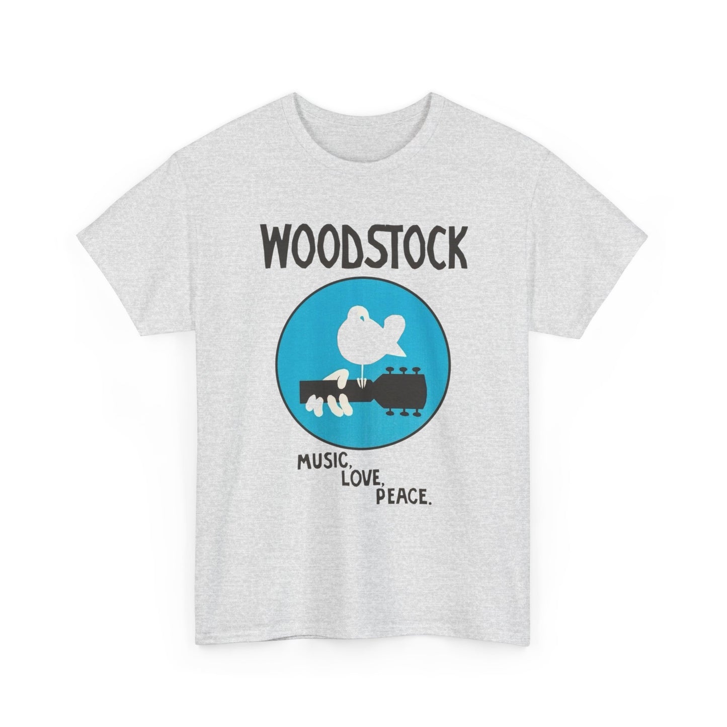 Woodstock Vintage Music Love Peace Graphic T Shirt Unisex Heavy Cotton Tee