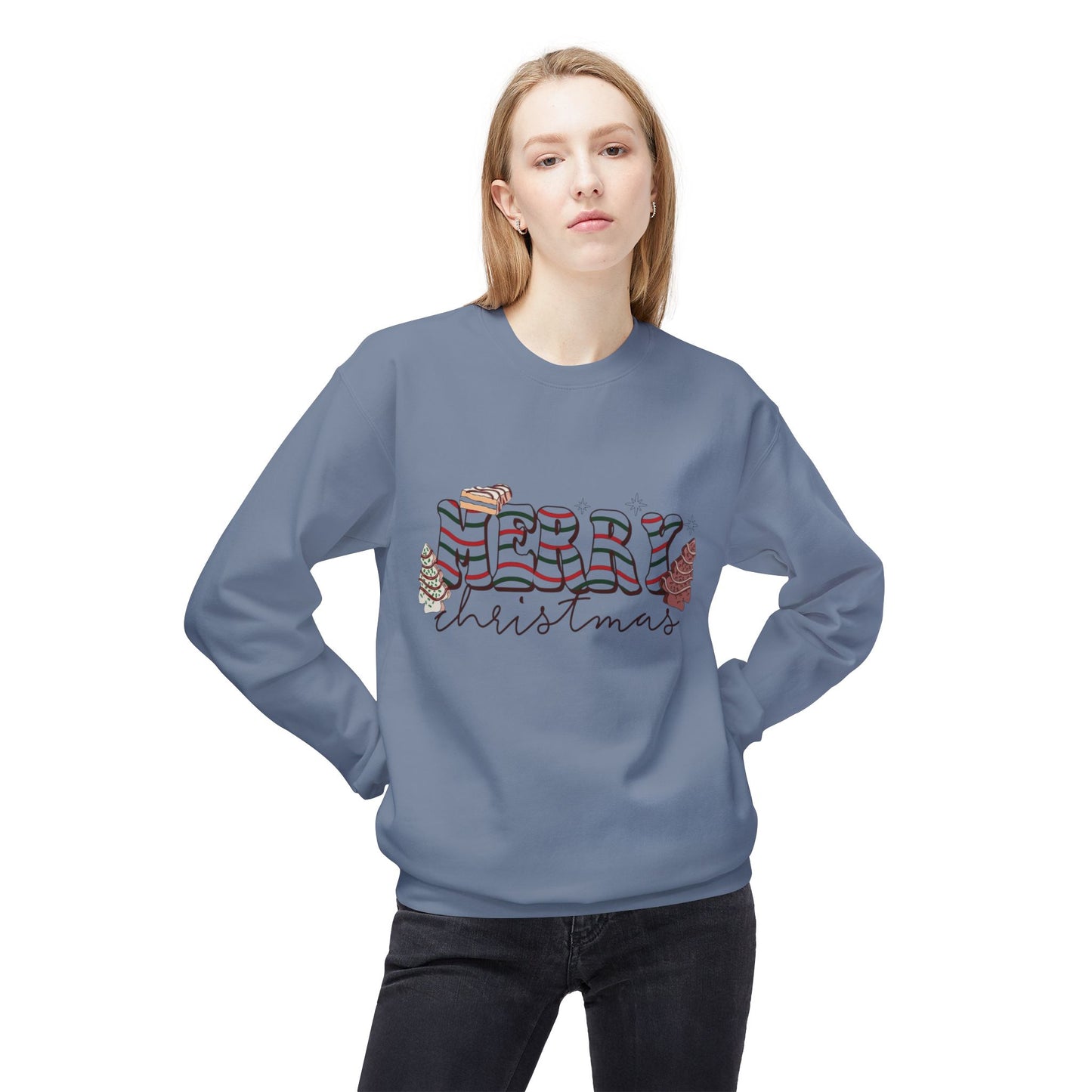 Christmas Tree Cakes Sweater Funny NEW Unisex Fleece Crewneck Sweatshirt