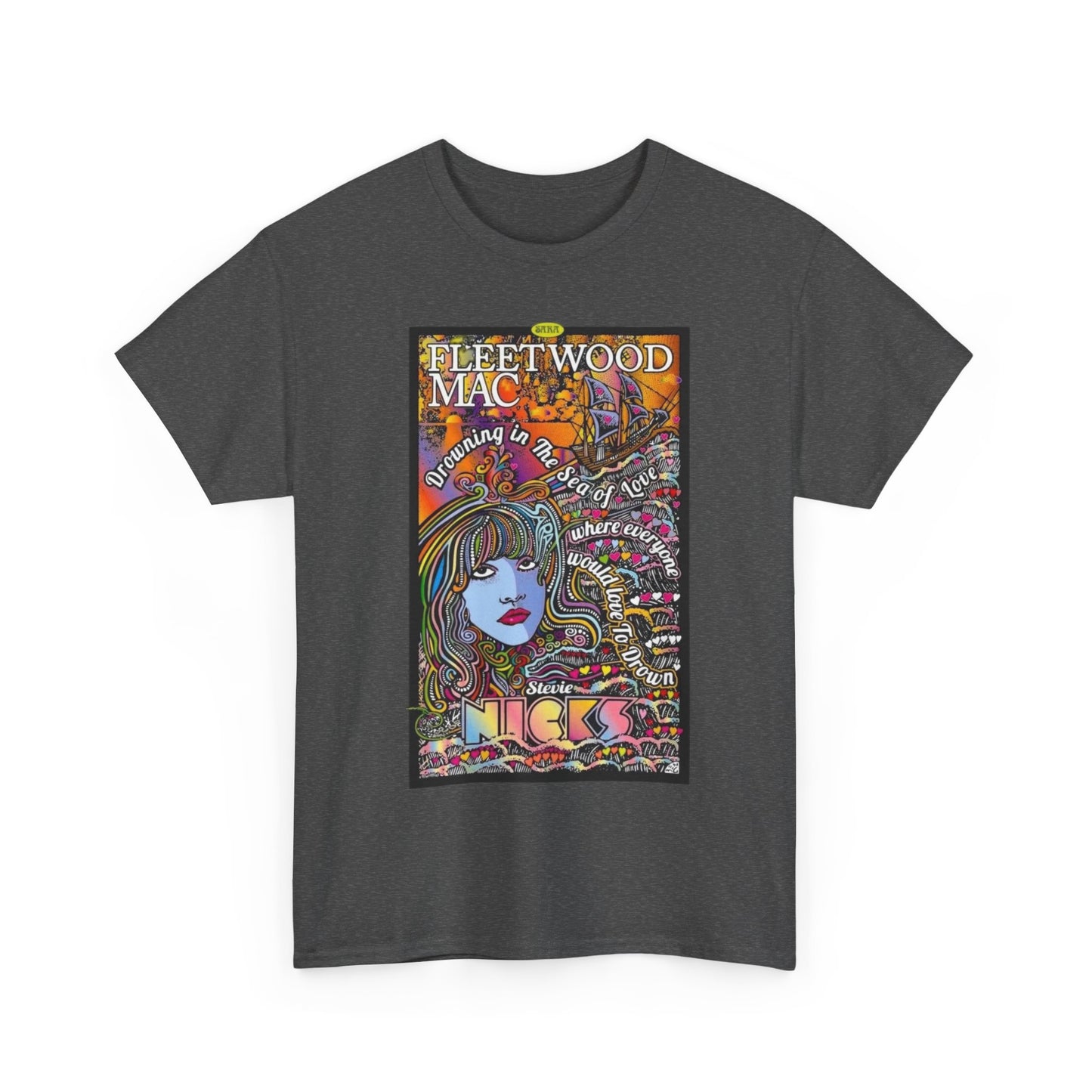 Fleetwood Mac T-shirt graphic vintage art 70s Unisex Heavy Cotton Tee