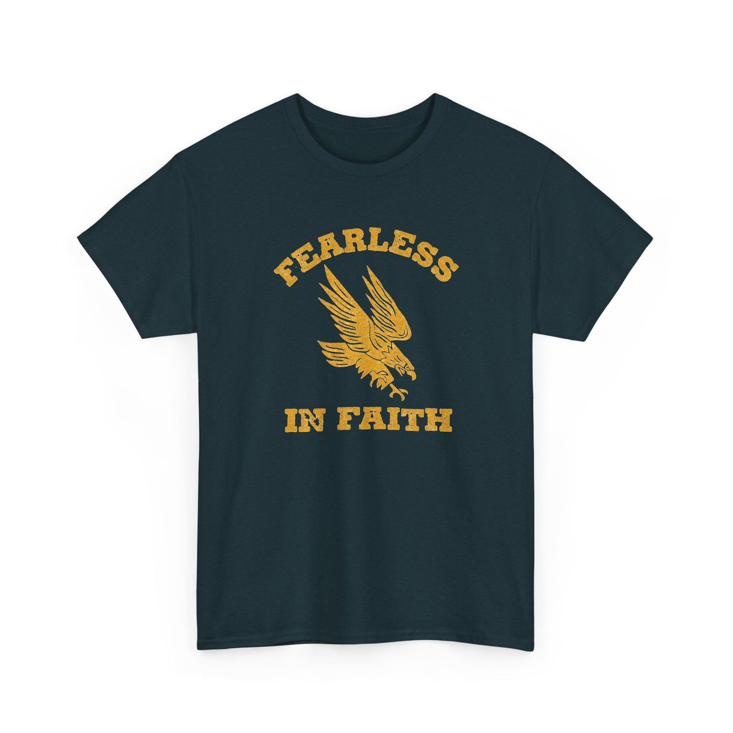 Fearless In Faith Retro Graphic T Shirt Men's Heavy Cotton Tee - Quality - Modern True to Size