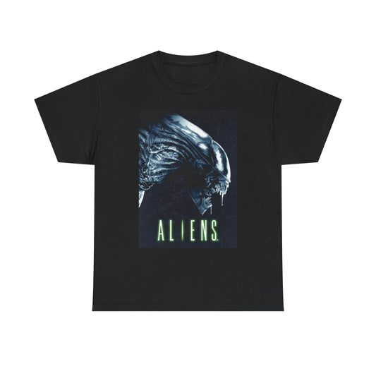 Aliens Movie Poster T Shirt BRAND NEW Apparel Unisex Heavy Cotton Tee