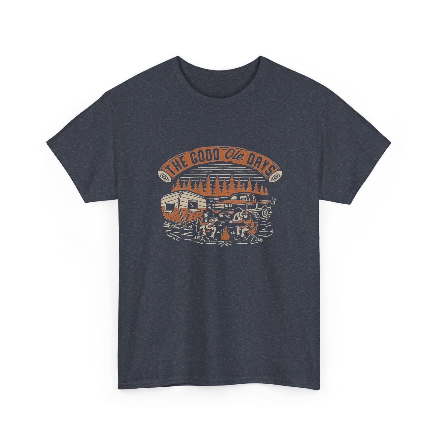 The Good Ole Days Camping Outdoors Graphic T Shirt Unisex Heavy Cotton Tee