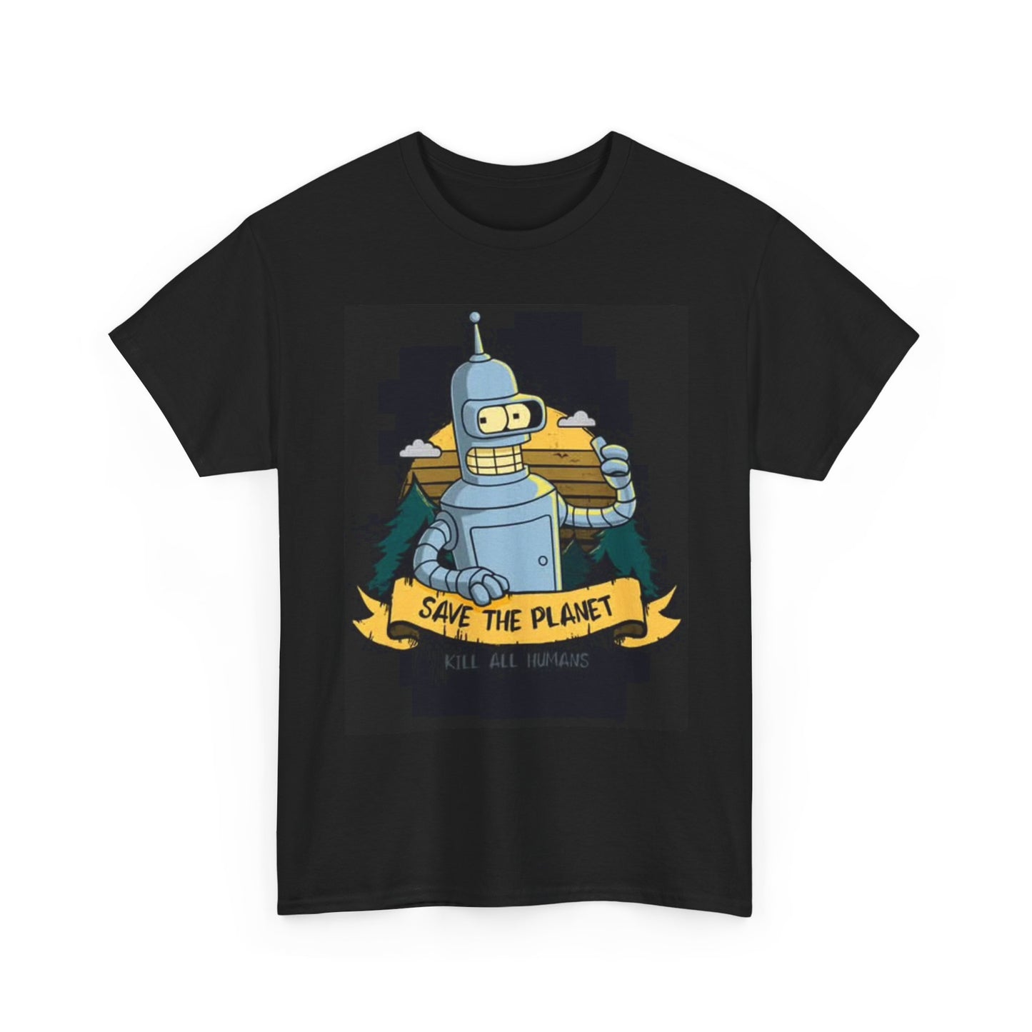Bender Save The Planet Graphic T Shirt BRAND NEW Apparel Unisex Heavy Cotton Tee