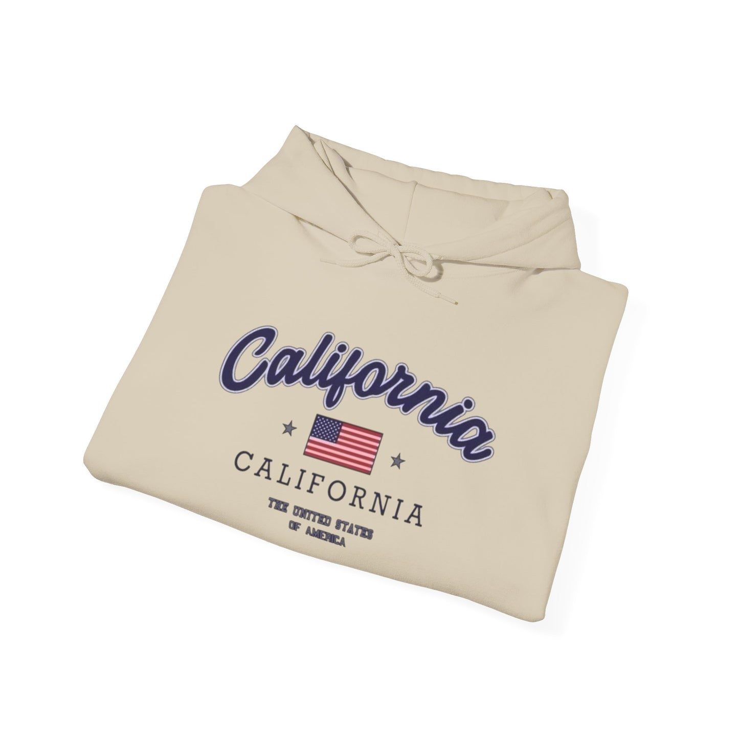 California USA American Flag Graphic Hoodie Heavy Blend Sweatshirt NEW