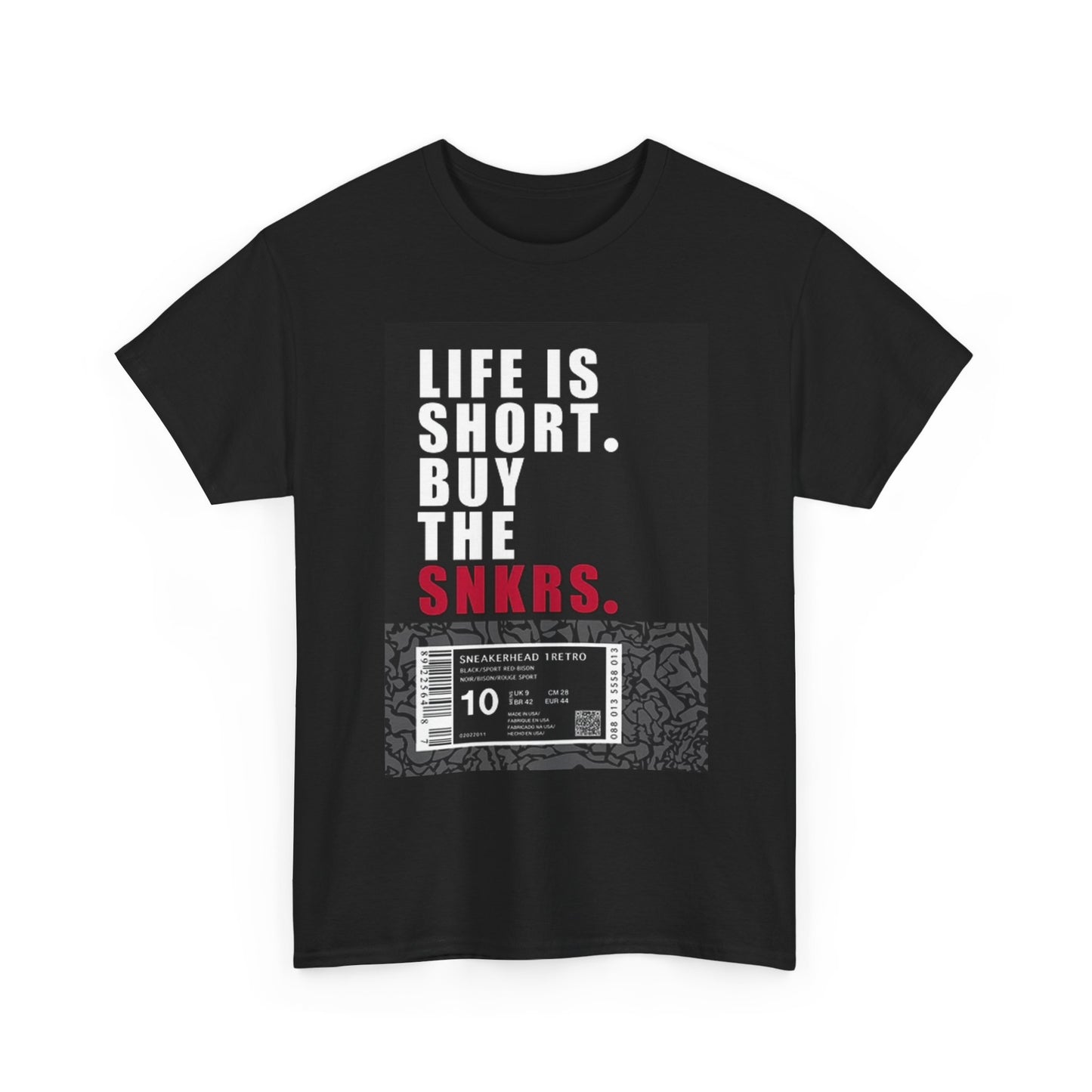 Life Is Short Buy The Sneaker T Shirt Graphic Unisex Heavy Cotton Tee