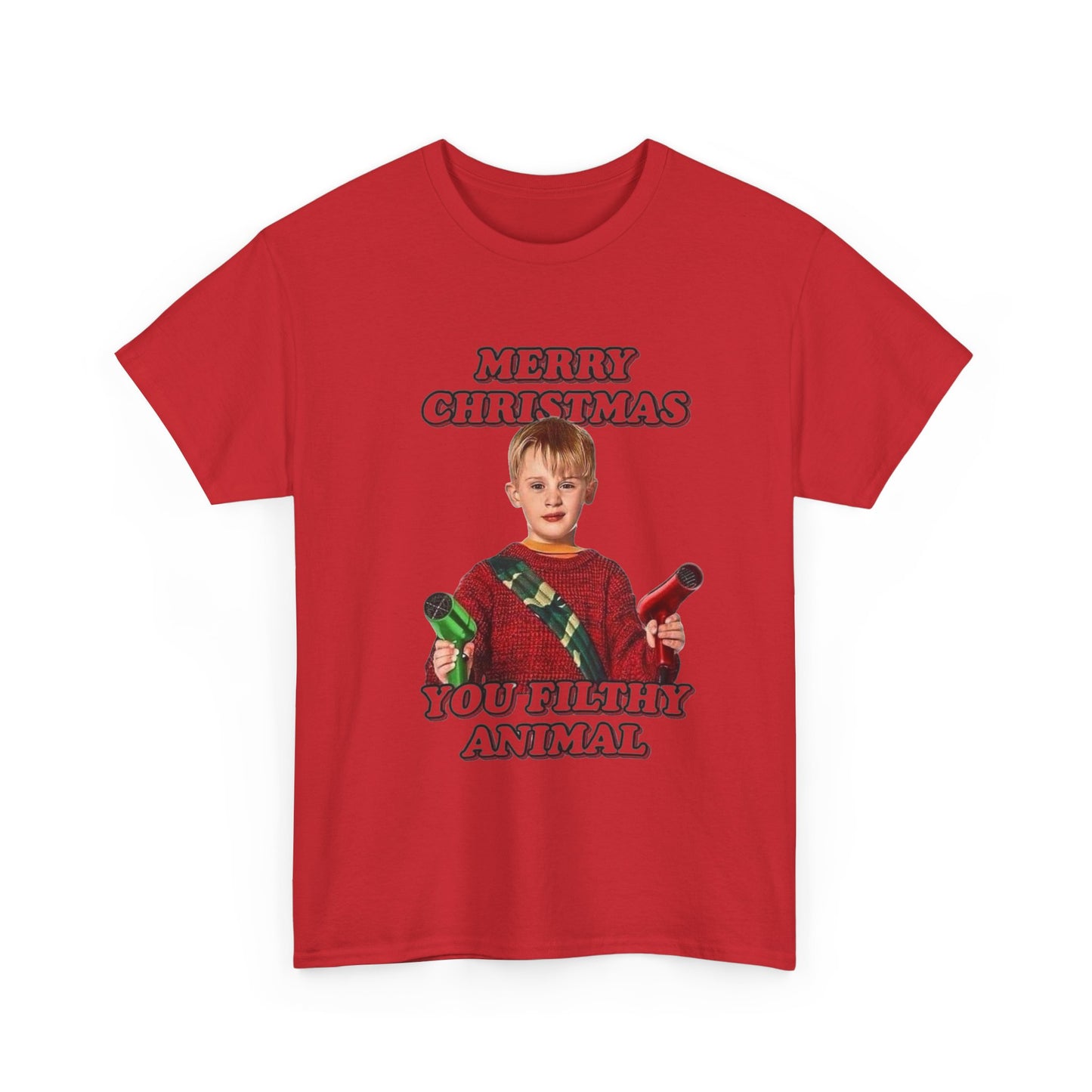 Merry Christmas You Filthy Animals Graphic T Shirt Home Alone Funny Tee