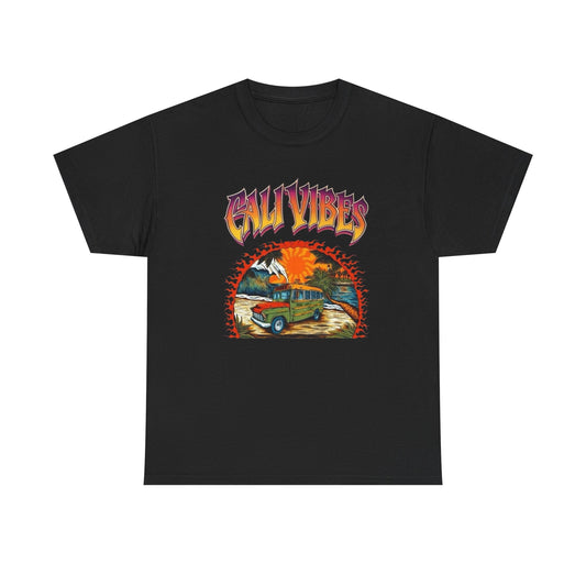 Cali Vibes T Shirt Graphic Unisex Heavy Cotton Tee NEW GIFT