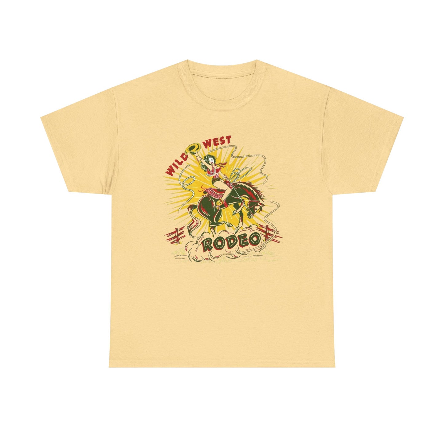 Wild West Rodeo Graphic T Shirt Unisex Heavy Cotton Tee NEW Gift