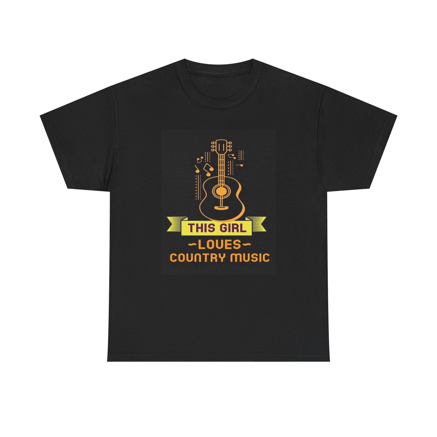 This Girl Loves Country Music Tshirt Retro Graphic Guitar Unisex Cotton Tee
