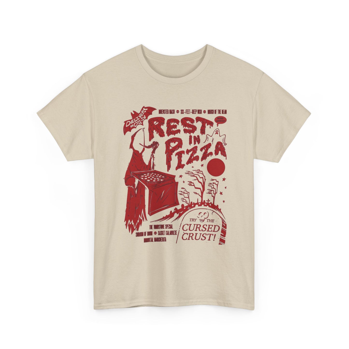 Rest In Pizza Graphic T Shirt NEW Unisex Heavy Cotton Tee