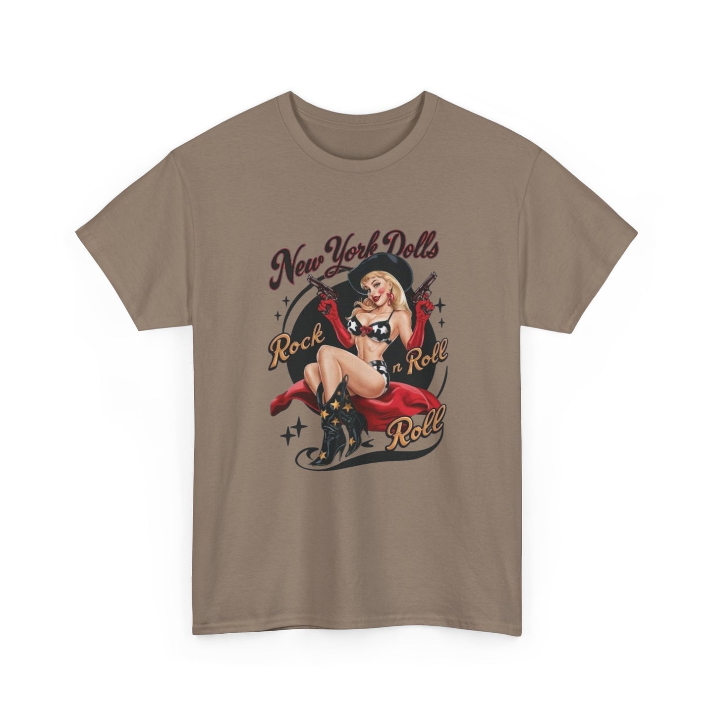 New York Dolls Cowgirl Graphic T Shirt Unisex Heavy Cotton Tee GIFT NEW