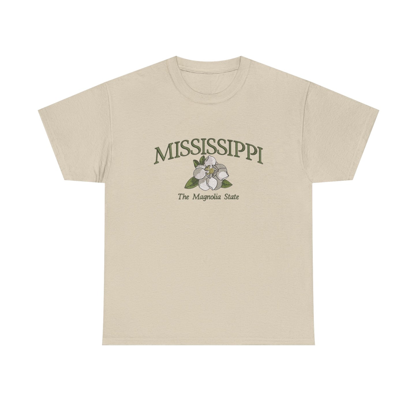 Mississippi The Magnolia State Graphic T Shirt NEW Unisex Heavy Cotton Tee