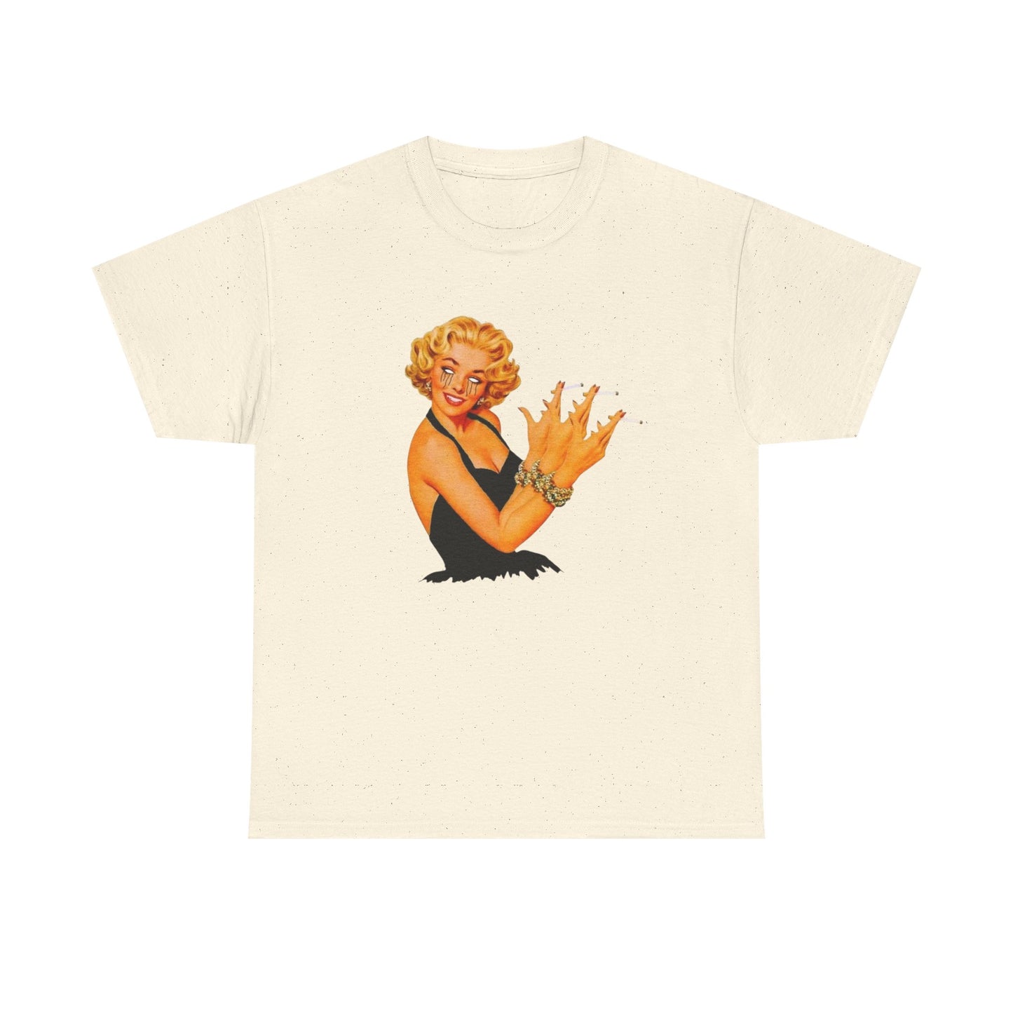 Pin Up Model Smoking Vintage Graphic T-Shirt Women's Heavy Comfy Cotton Tee