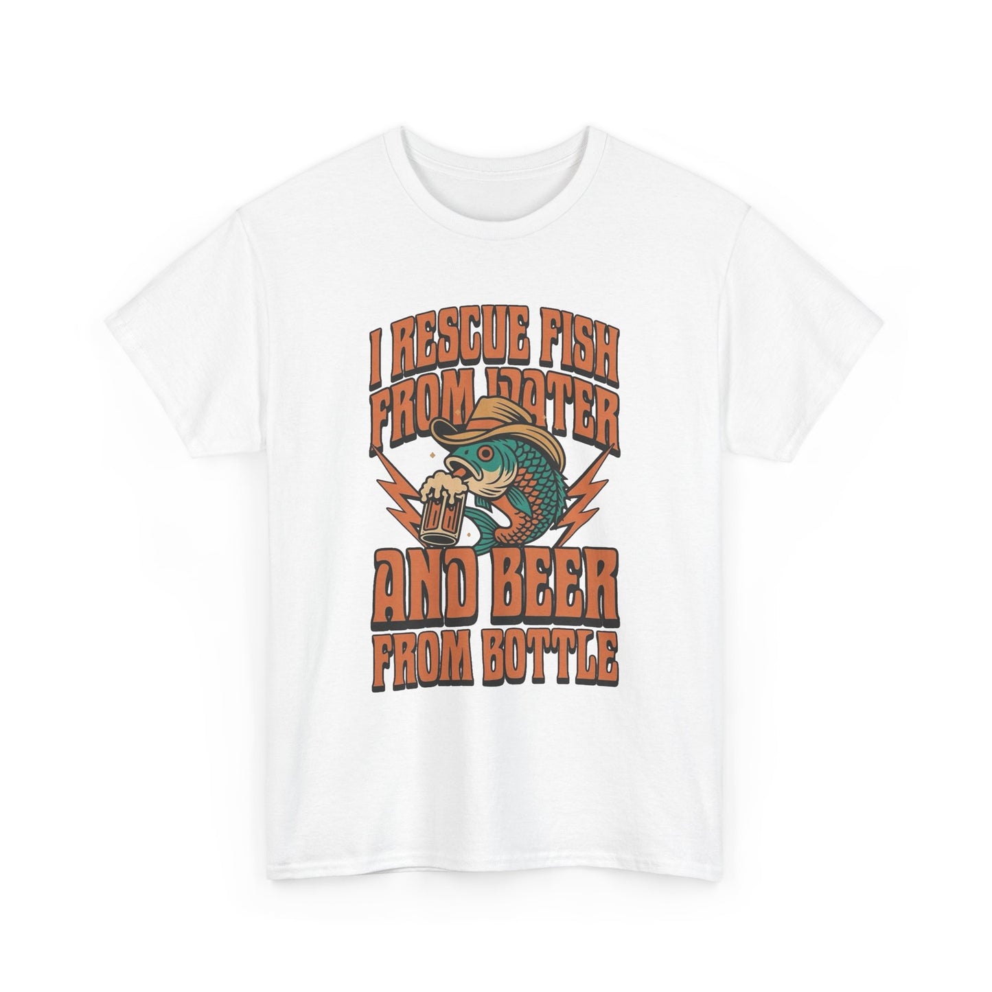 I Rescue Fish And Beer Funny Graphic T Shirt NEW ADULT