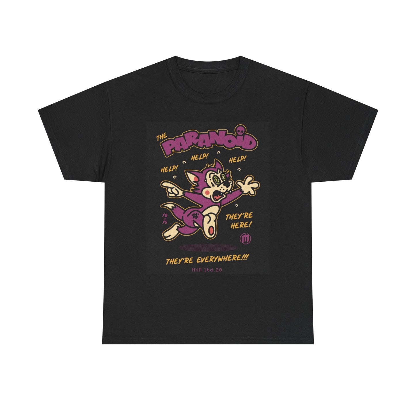The Paranoid Cat Graphic T Shirt Unisex Cotton Tee NEW