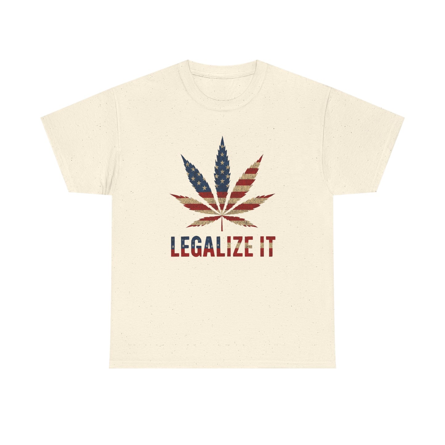 Legalize It American Flag Weed Leaf Graphic T Shirt Unisex Heavy Cotton Tee Gift