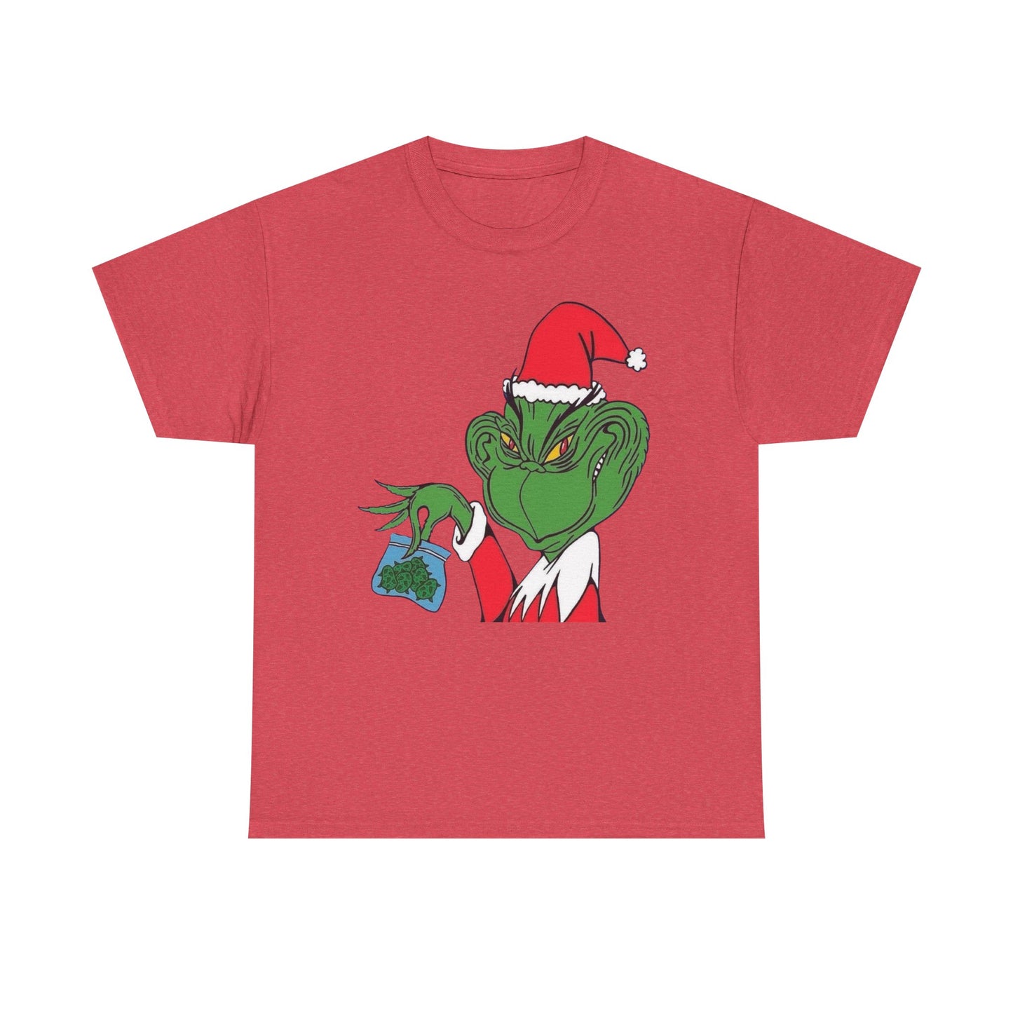 Christmas Grinch Weed Funny Graphic T Shirt NEW ADULT TEE VINTAGE
