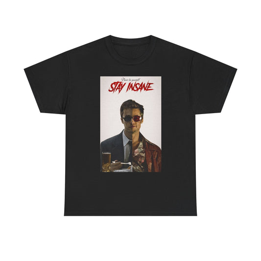 Fight Club Vintage Stay Insane Graphic T Shirt NEW ADULT Unisex Heavy Cotton Tee