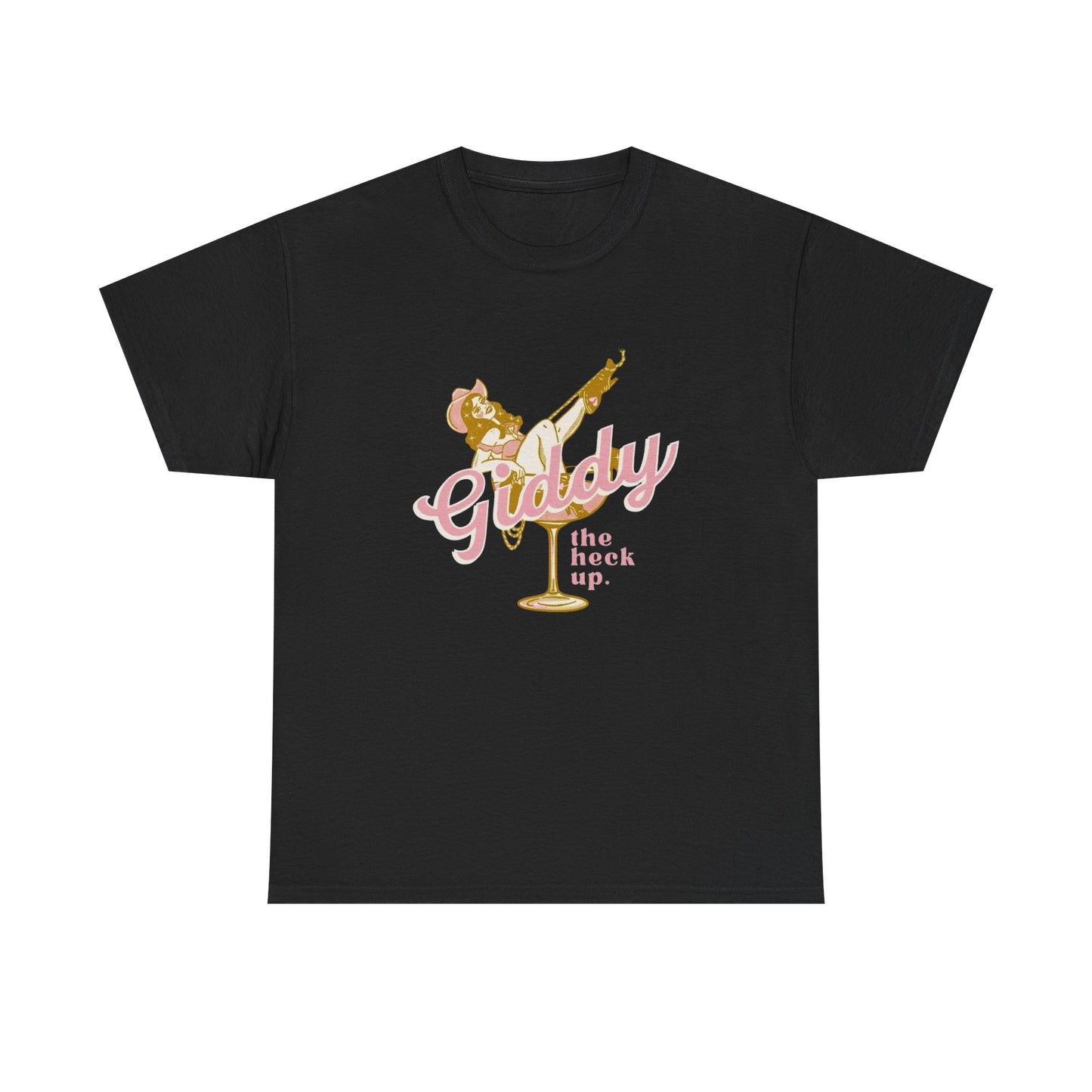 Giddy The Heck Up Cowgirl Vintage Graphic T-Shirt, Unisex Cotton Shirt