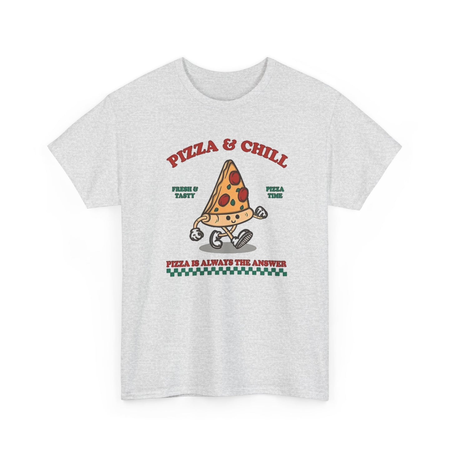 Pizza And Chill Graphic T Shirt Pizza Party Unisex Heavy Cotton Tee