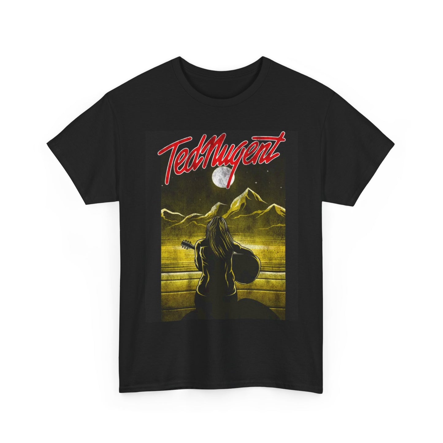 Ted Nugent Tshirt Retro Rock band American Guitar Unisex Heavy Cotton Tee