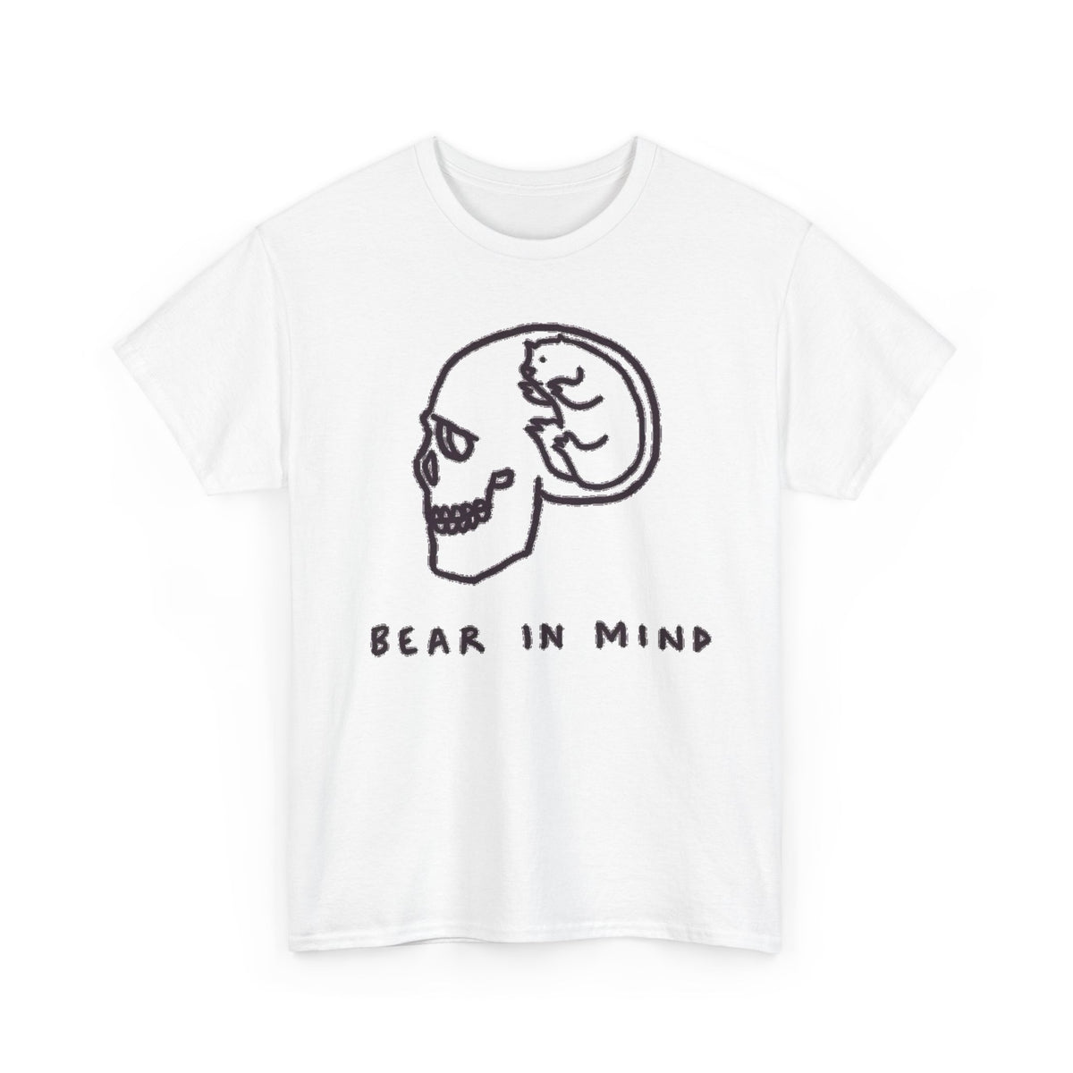 Bear in Mind Skull Graphic T-Shirt Funny Men's Tee