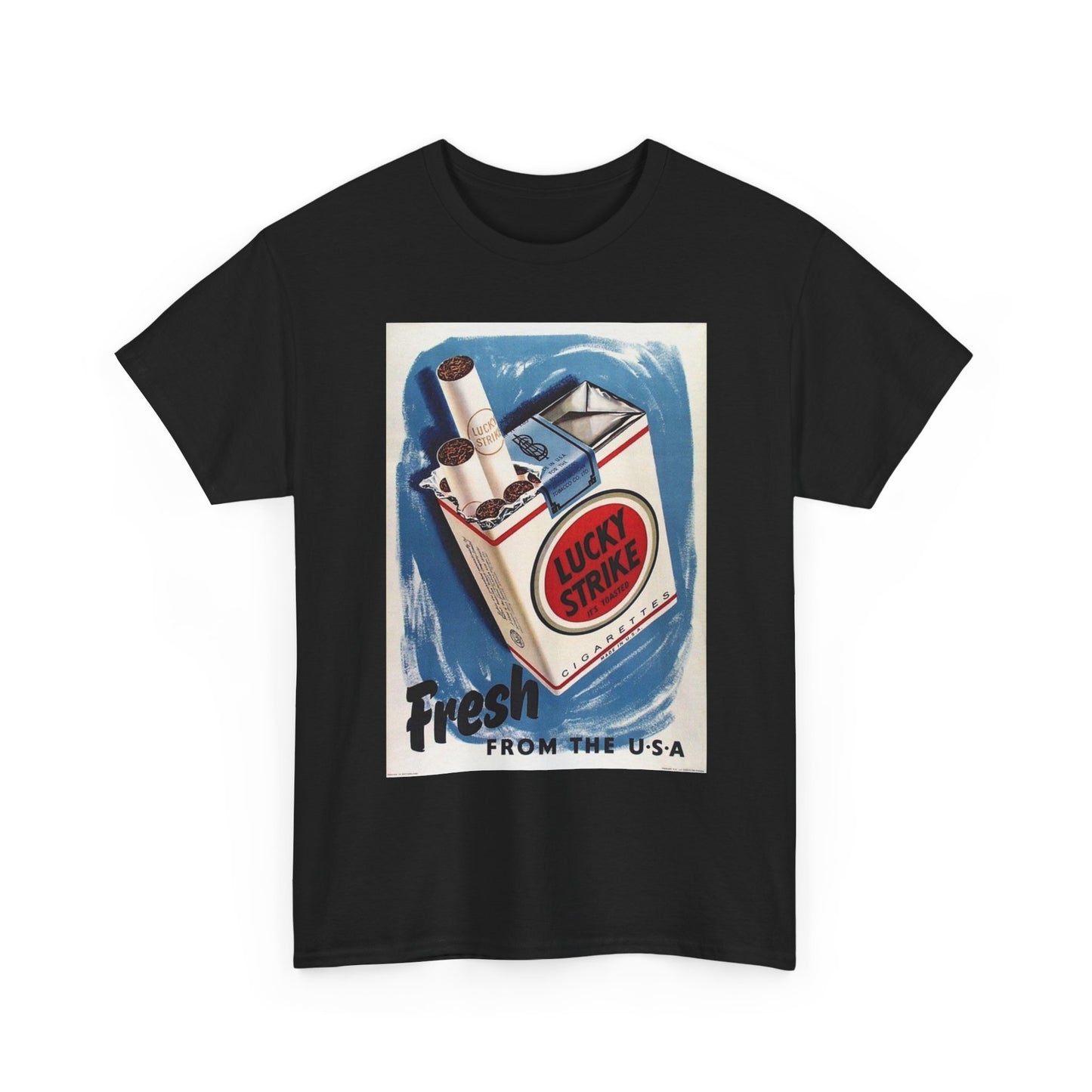 Lucky Strike Cigarettes Graphic T Shirt Vintage Retro Apparel Heavy Cotton Tee