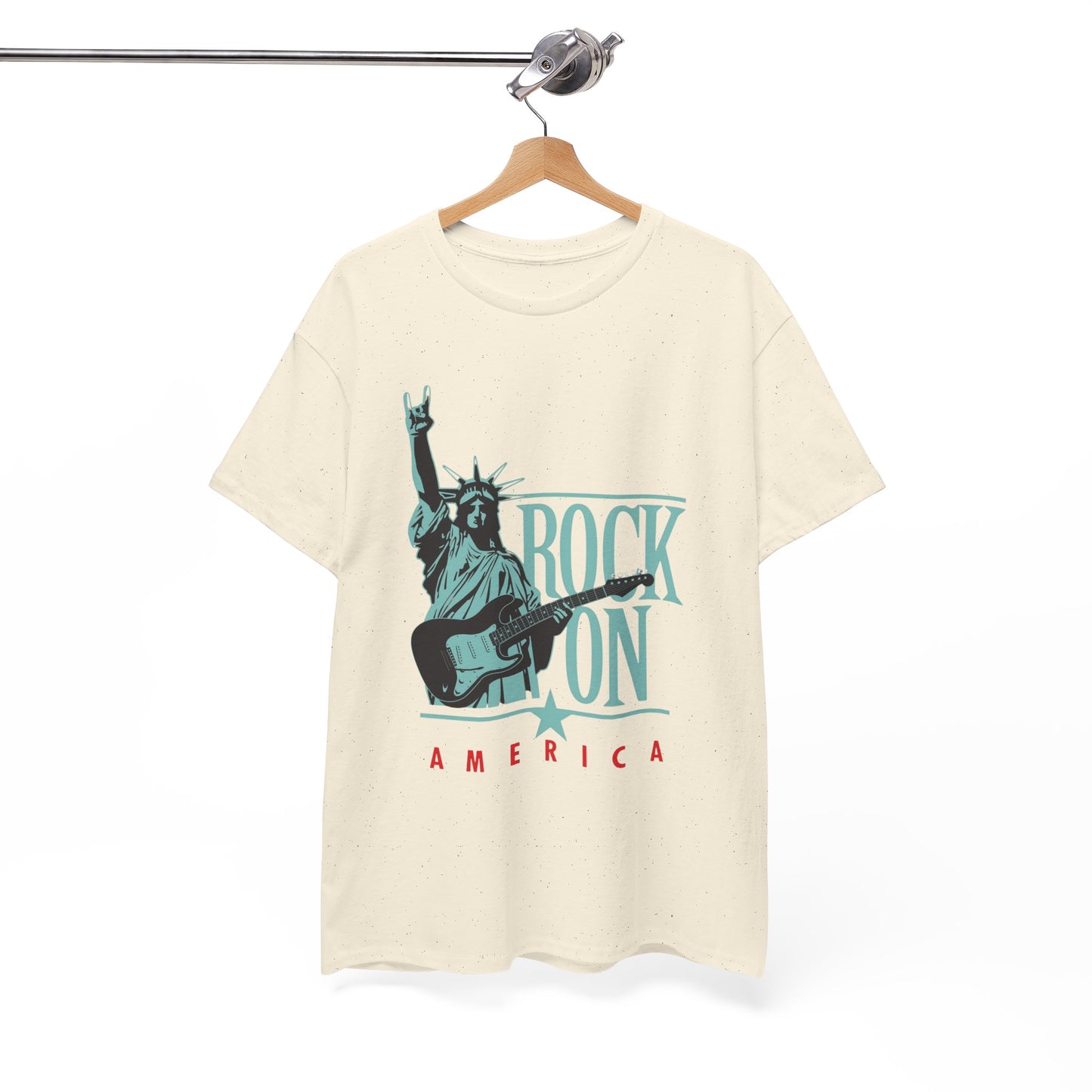 Rock On America Graphic T Shirt Unisex Heavy Cotton Tee