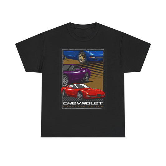 C5 Corvette Graphic T Shirt Z06 Poster Vintage Unisex Heavy Cotton Tee