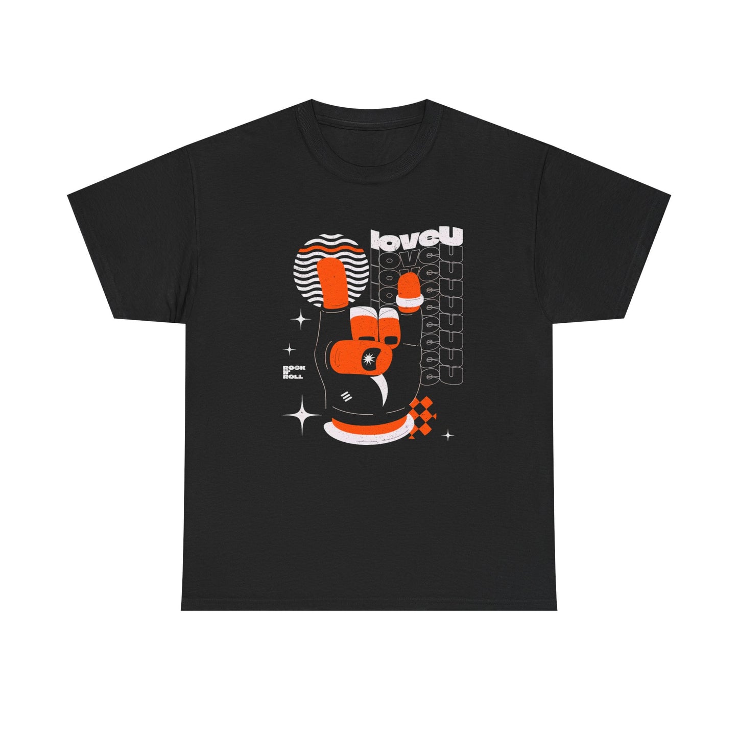Love You Rock And Roll Graphic T Shirt NEW Adult Unisex Heavy Cotton Tee