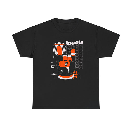 Love You Rock And Roll Graphic T Shirt NEW Adult Unisex Heavy Cotton Tee